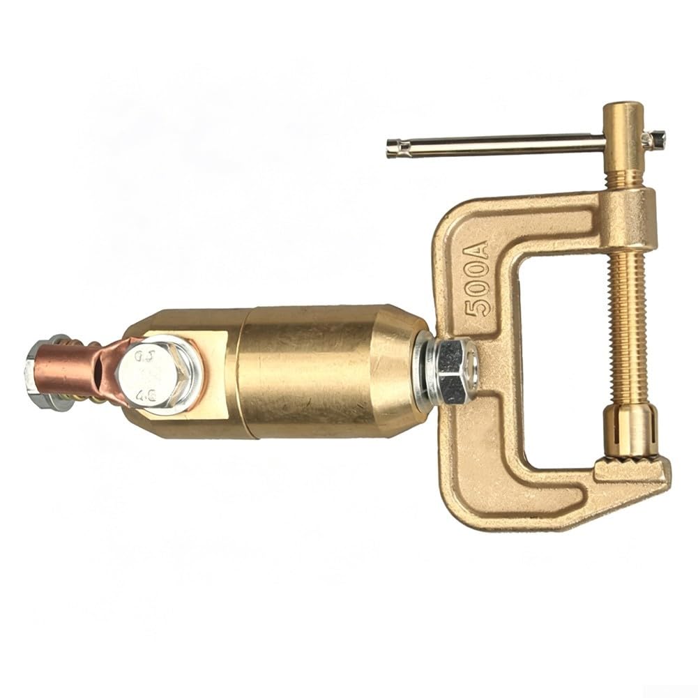 Kit adaptador giratorio de abrazadera de tierra de soldadura 1000A y 500A abrazadera C de tierra, accesorio de conexión a tierra de latón de rotación 360 para corte MIG TIG