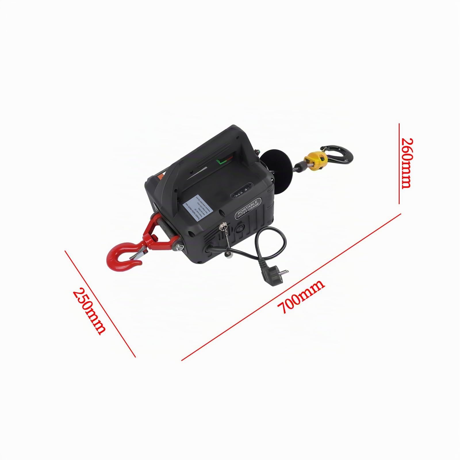 3 in 1 Elektrische Seilwinde 498.95 kg, 1500W Tragbarer Elektrischer Seilzug mit Kabelloser Fernbedienung und Überlastungsschutz, 7 m Hubhöhe, ≥4 m/min Hubgeschwindigkeit