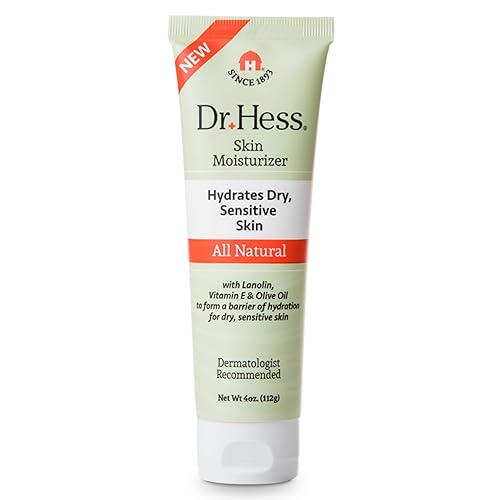 Dr Hess Hidratante facial para piel seca y sensible, lanolina nutritiva, fórmula de vitamina E y aceite de oliva, loción facial y corporal