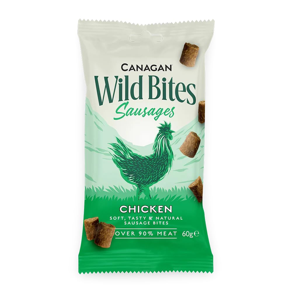 Canagan Wild Bites Chicken Dog Treats 60g (Pack of 6) – Grain Free, High Meat Training Treats