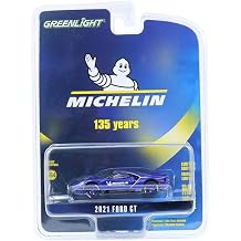 Greenlight Collectibles 28160-F Anniversary Collection Series 17 164 Scale Diecast Model- 2021 Ford GT - Mich elin 135th Anniversary