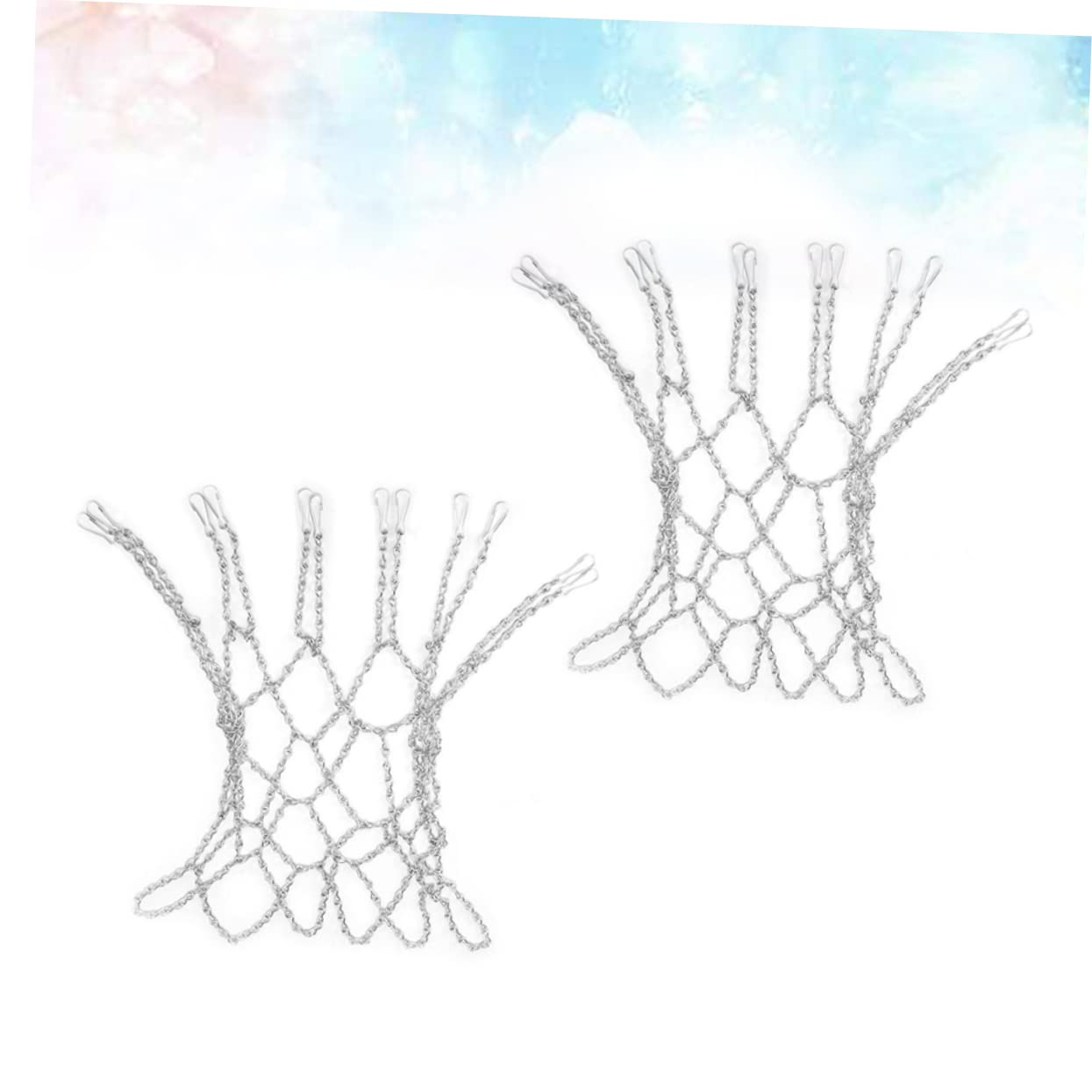 Happyyami Basketballnetz mit Heavy Duty Konstruktion aus Eisenkette 2 Stück Robustes Kettennetz für Basketball Geeignet für Indoor und Outdoor Einsatz