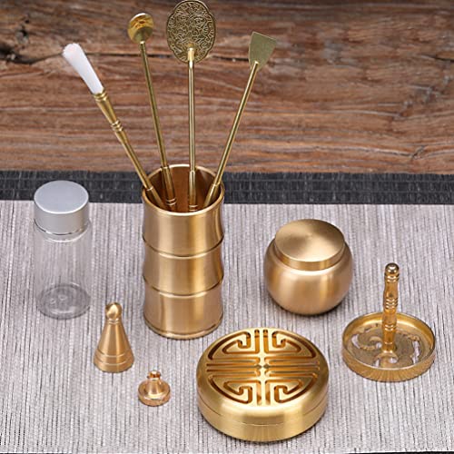 Doitool 1 Set Incense Making Kit - 11Pcs Brass Incense Tool - Incense Press Shovel Incense Cone Molds Incense Spoon Brush Incense Cone Making Tool For Diy Fragrance Gift #TOP7