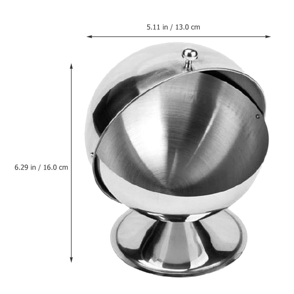 Cabilock Stainless Steel Trash Can Makeup Brush Organizer Car Garbage Can Trash Can with Lid Kitchen Compost Bin Stainless Steel Container Mini Waste Bucket Mini Desktop Trash Can