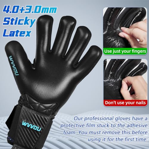 WVVOU Football Goalkeeper Gloves for Adults and Youth High Performance Football Gloves with 5 Detachable Fingersave - Image 2