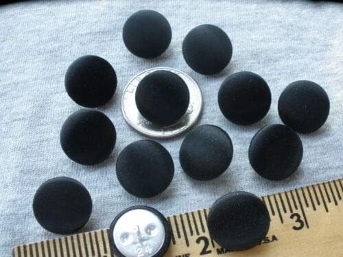15MM Tuxedo Buttons Black nmLG Satin Fabric Cover Metal Shank 5/8" 13 pcs Fancy Dress