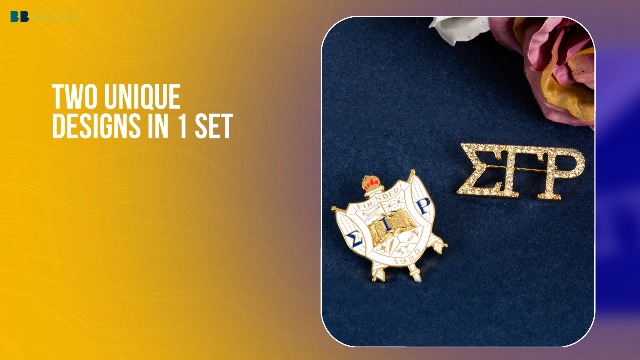 BBGreek Sigma Gamma Rho Sorority Lapel Pins Set - Official SGRho Centennial Gift, Enamel & Rhinestone (Set Of 2)