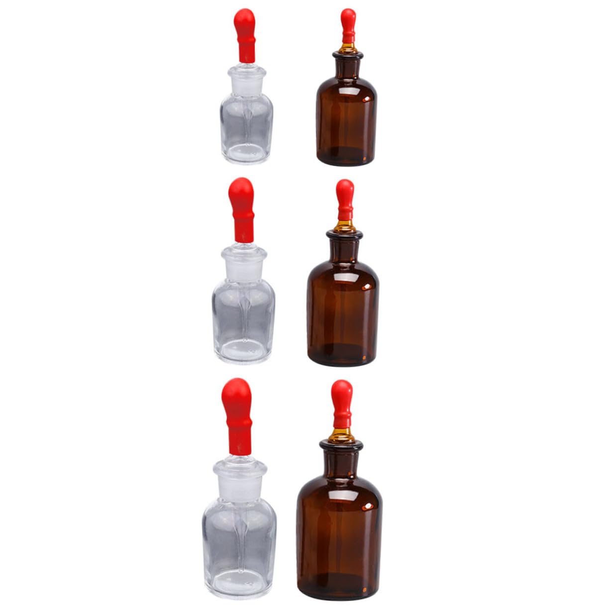 Alipis 6Pcs Glass Dropper Bottles for Laboratory Reagent Bottle for Liquid Measurement and Dispensing Brown and Included