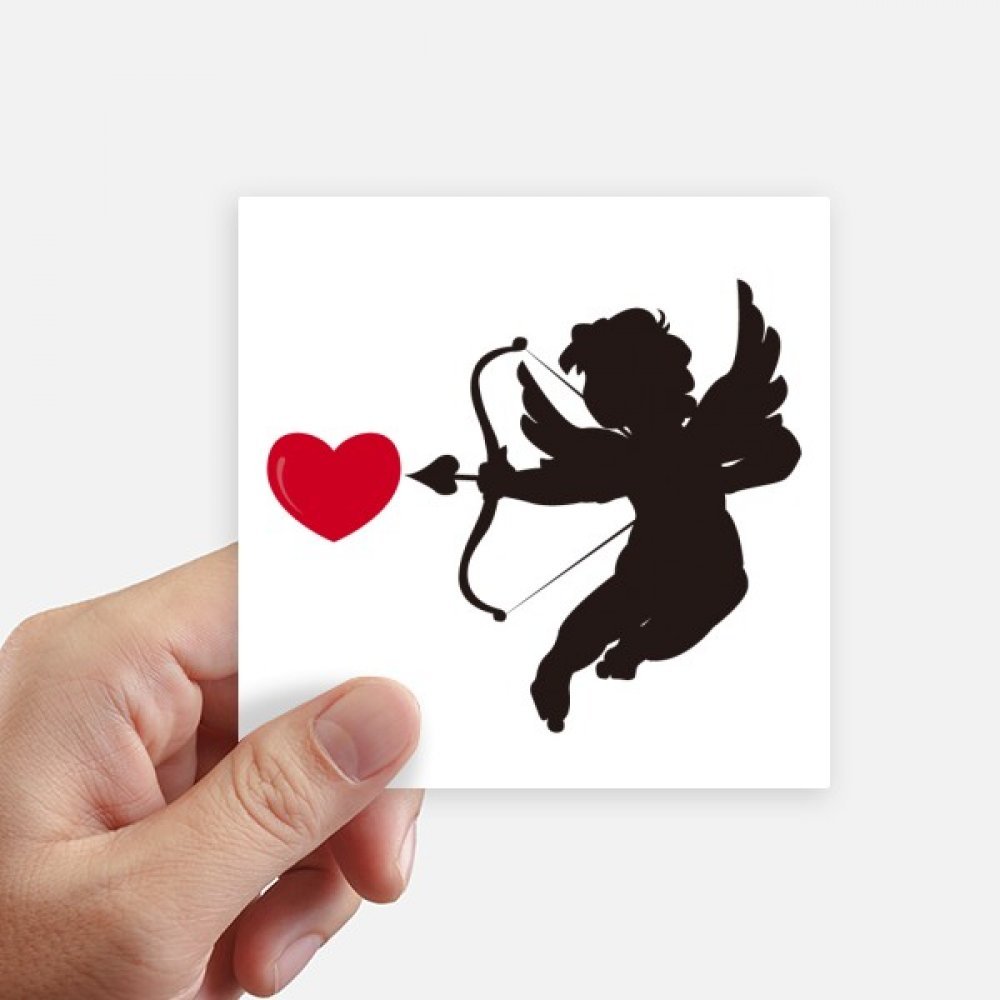 Autocollant Cupidon pour ordinateur et valise, lot de 8 stickers carrés anti-rayures 10cm