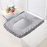KCUZO Sedile del water quadrato quattro stagioni universale con cerniera copriwater copriwater impermeabile per uso domestico cuscino del sedile del water imbottito(C)