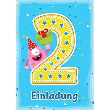 8 Einladungskarten 2 Kindergeburtstag Jungen Madchen Lustige Monster Zweite Geburtstag Geburtstagseinladungen Einladungen Geburtstagsparty Kartenset Amazon De Spielzeug