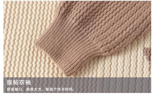 Mens and Winter Soft Warm Sweaters Striped Stitching Long-Sleeved Sweater Men Casual Loose Pullover4