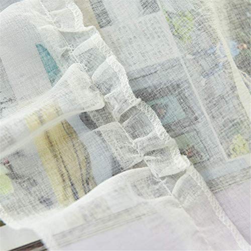Cortinas transparentes con bordado floral para ventanas pequeñas, juego de 2 paneles de gasa 4