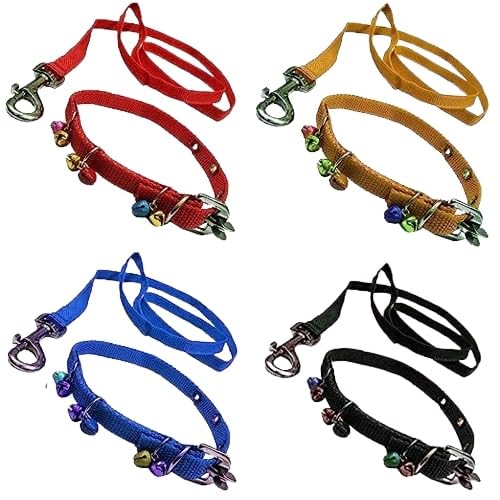 DRK Shopmart Pets Nylon Ghungroo Neck Collar Belt with Leash and Adjustable Stainless Steel Hook Set Ideal for Training/Walking Dogs and Puppies (Multicolor Pack of 4) (B0C96HKRFN) Amazon Price History, Amazon Price Tracker