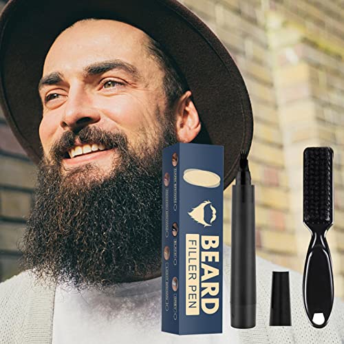 preenchimento barba - preenchimento barba masculina - Kit preenchimento barba com pincel, à prova su