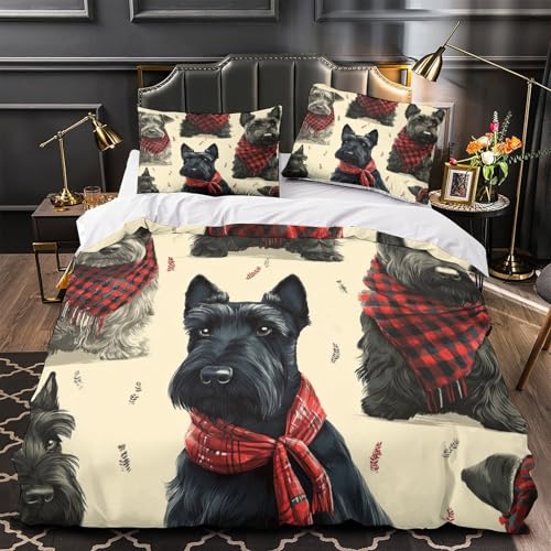 Housse de couette 200x200 Scottish Terrier lit double garçon