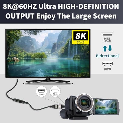 Aimhduty Micro Hdmi To Hdmi Adapter 8K Gold Plated, 2 Pack Hdmi Female To Micro Hdmi Male Connector, Support 8K@60Hz,4K@120Hz, Compatiable With Camera, Laptop, Projector Etc thumb #4