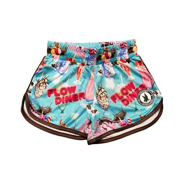 Flow Society Milkshake Flow Girls Athletic Shorts - Gym - Sports - Activewear - Patterned - Basketball - Lacrosse Shorts