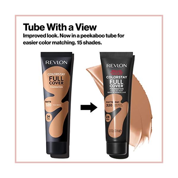 Revlon-ColorStay-Full-Cover-Longwear-Matte-Foundation-Heat-Sweat-Resistant-Lightweight-Face-Makeup-Natural-Beige-220-10-oz Revlon Liquid Foundation, ColorStay Face Makeup for Normal and Dry Skin, Longwear Full Coverage with Matte Finish, Oil Free, Natural Beige, 1.0 Fl Oz