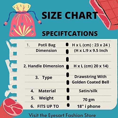 Potli Bag for Women Ethnic Gold, Pearl Handle Floral Accents, Drawstring Closure Pearls Handle Batwa Clutch Purse - Image 7