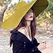 Lifup Straw Hat for Women, Oversized Beach Hat Large Wide Brim Visor Hats Roll Up Floppy Sun Hat for Summer Beach Cap UPF 50+ Yellow