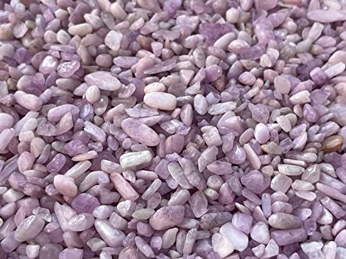 Image of GAF TREASURES 2 oz Lot Kunzite Natural Semi Tumbled Gemstone Chips, Crushed Mini Crystals, Undrilled Crystal Chips (Kunzite)