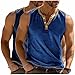 Cambkatl Athletic Casual Tank Tops for Men Stretchy Button Up Workout Pullovers Sleeveless Summer Henley Tee Shirts