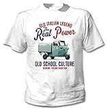  TEESANDENGINES Herren T-Shirt Piaggio Vespa APE 1963 Italienisches Weiß Gr. M, weiß