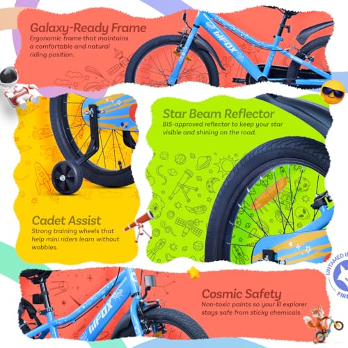 Image of FIREFOX Dreamer 20T Single Speed Bicycle for Kids | Blue | Rigid | V Brake | High Strength Steel Frame: 25Cm | Non Toxic Paint | Ideal Rider Height: 120-135cm | 98% Pre-Assembled