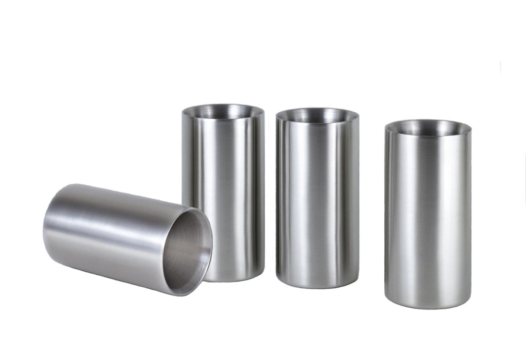 StainlessLUX77323 Double walled Stainless Steel Drinking Glasses, 12-Ounce/1.5 Cup, Set of 4 - Quality StainlessLUX Drinkware for Your Enjoyment (Same product as SKU 77317)