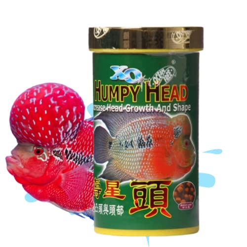 Image of VAYINATO Ocean Free XO Green Original Flowerhorn Fish Food 100g (280ml) | Head Growth & Kok Development | Color Enhancer Pellet Food for Flowerhorn Cichlid