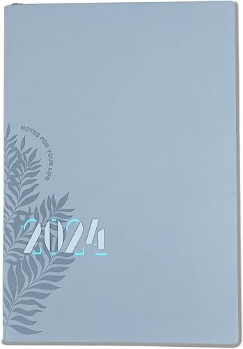 Agenda 2024, libro de citas semanal y diario para gestión del tiempo, 12 meses con cubierta dura de cuero, trabajo, escuela, hogar, enero de 2024 a