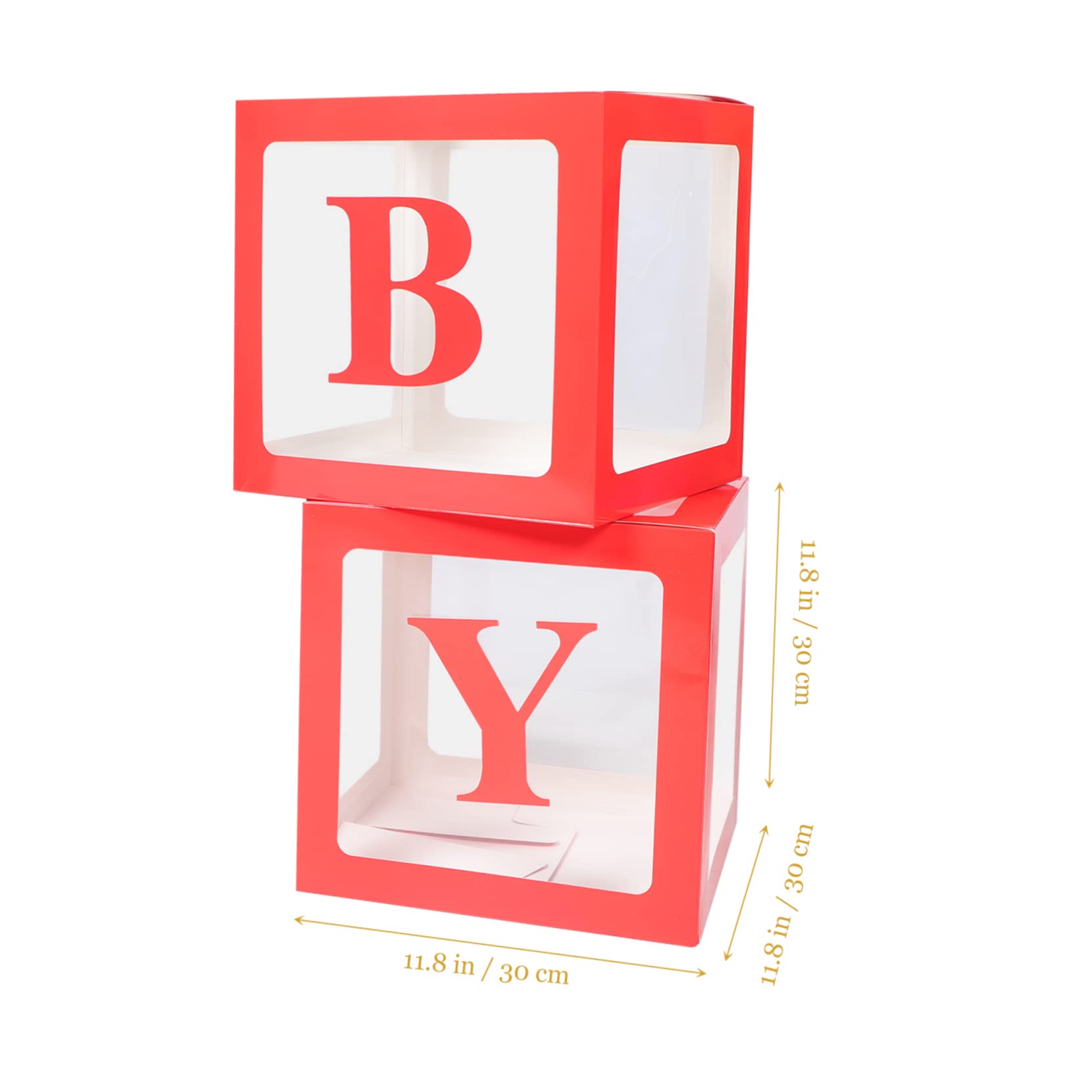 4 Stück Rote Ballonboxen aus Papier und Pvc für Babyparty