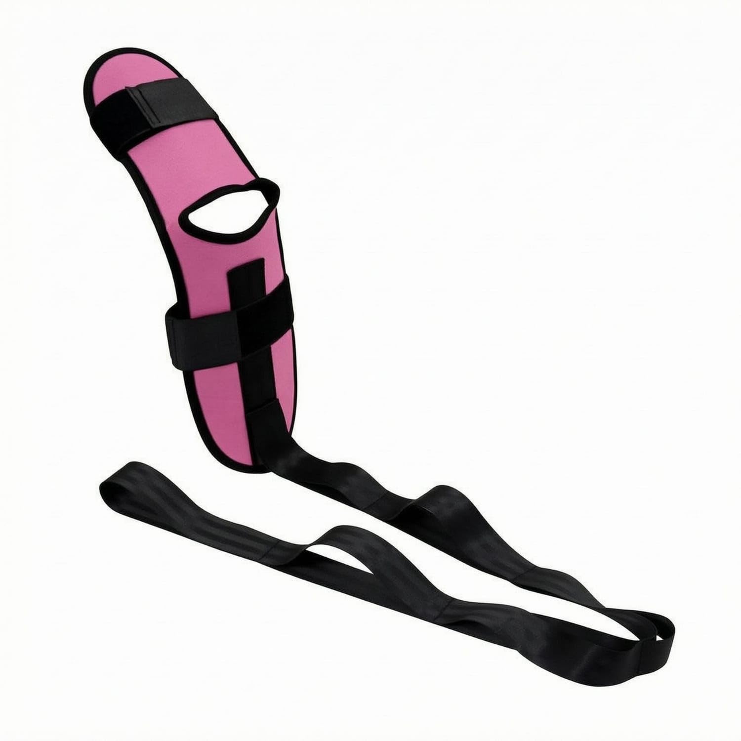 Multiple Grip Loops Leg Stretching Strap Textile Construction Stretch Leg Strap Black Edging Exercise Aid Flexibility Training for Rehabilitation, Rose Red-image-8