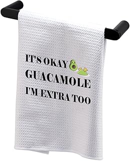 BDPWSS Avocado Kitchen Towel Avocado Lover Gift It's Okay Guacamole I'm Extra Too Guacamole Gift for Vegan Avocado Girl Gift (Okay Guacamole TWCA)