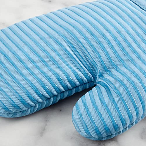 KitchenAid Quilted Cotton Terry Cloth Oven Mitt, Pot Holder Set di Asciugamani da Cucina, Guanto da Forno e presina, Cotone e Poliestere, Velluto Blu - immagine 5
