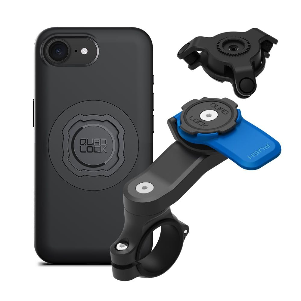 Quad Lock Motorcycle Handlebar Phone Mount Kit with Vibration Dampener and iPhone 13 MAG Case — view 16