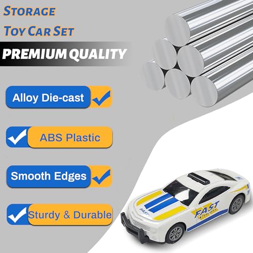 Set 8 Autos de Juguete Pull Back Metal 1:64 con Estuche miniatura 4