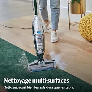 BISSELL CrossWave C3 Pro, Aspirateur Balai Laveur à Câble, Aspire, Lave et Sèche, Nettoyeur Eau Poussière, Extraction Puissante des Taches Humides et Sèches, Nettoyeur 3en1 pour Multi-surfaces, 3555N