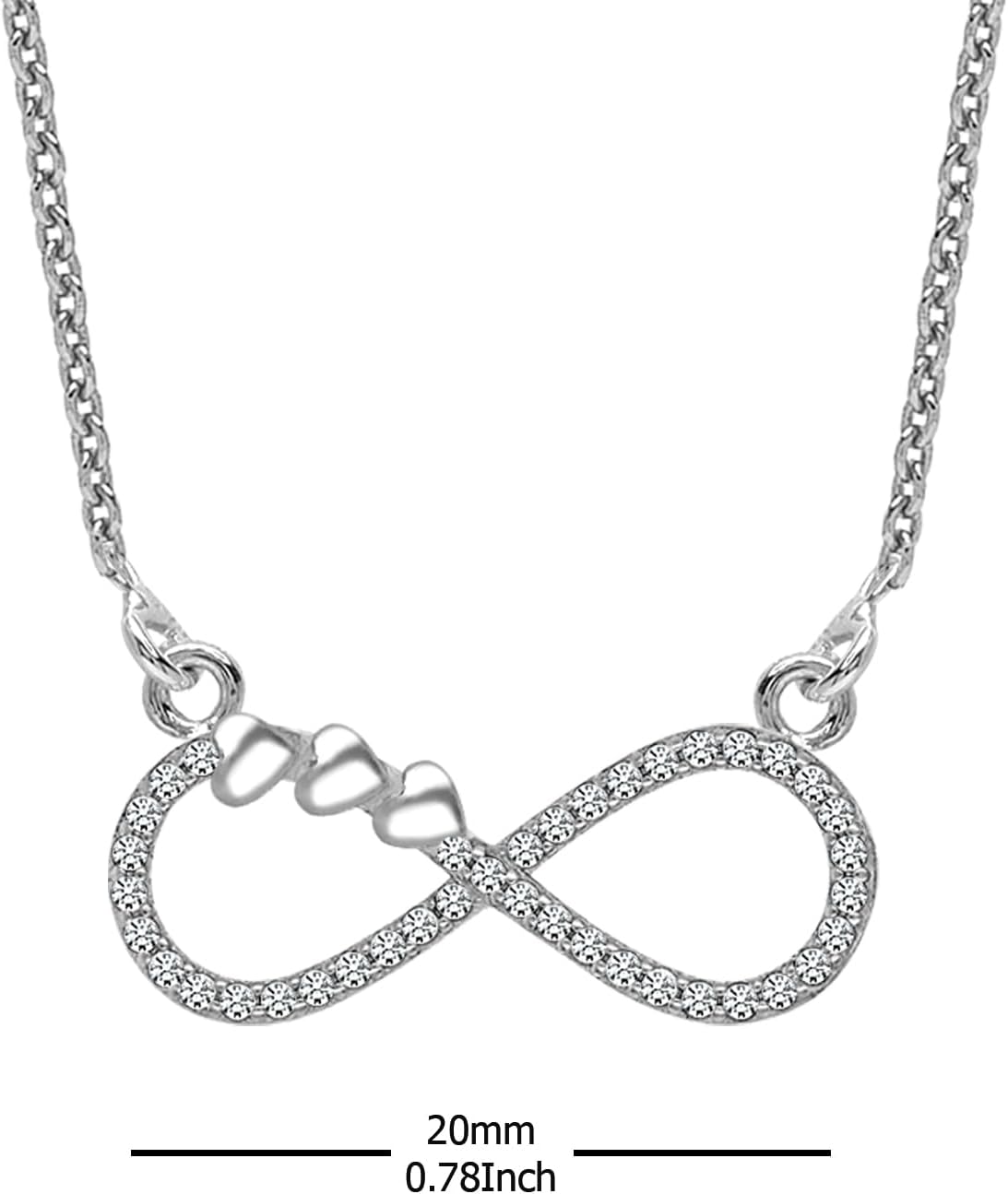 LeCalla Real 925 Sterling Silver Love Pendant Lightweight Chain Necklace for Women with Lobster Claw Clasp 18 Inches