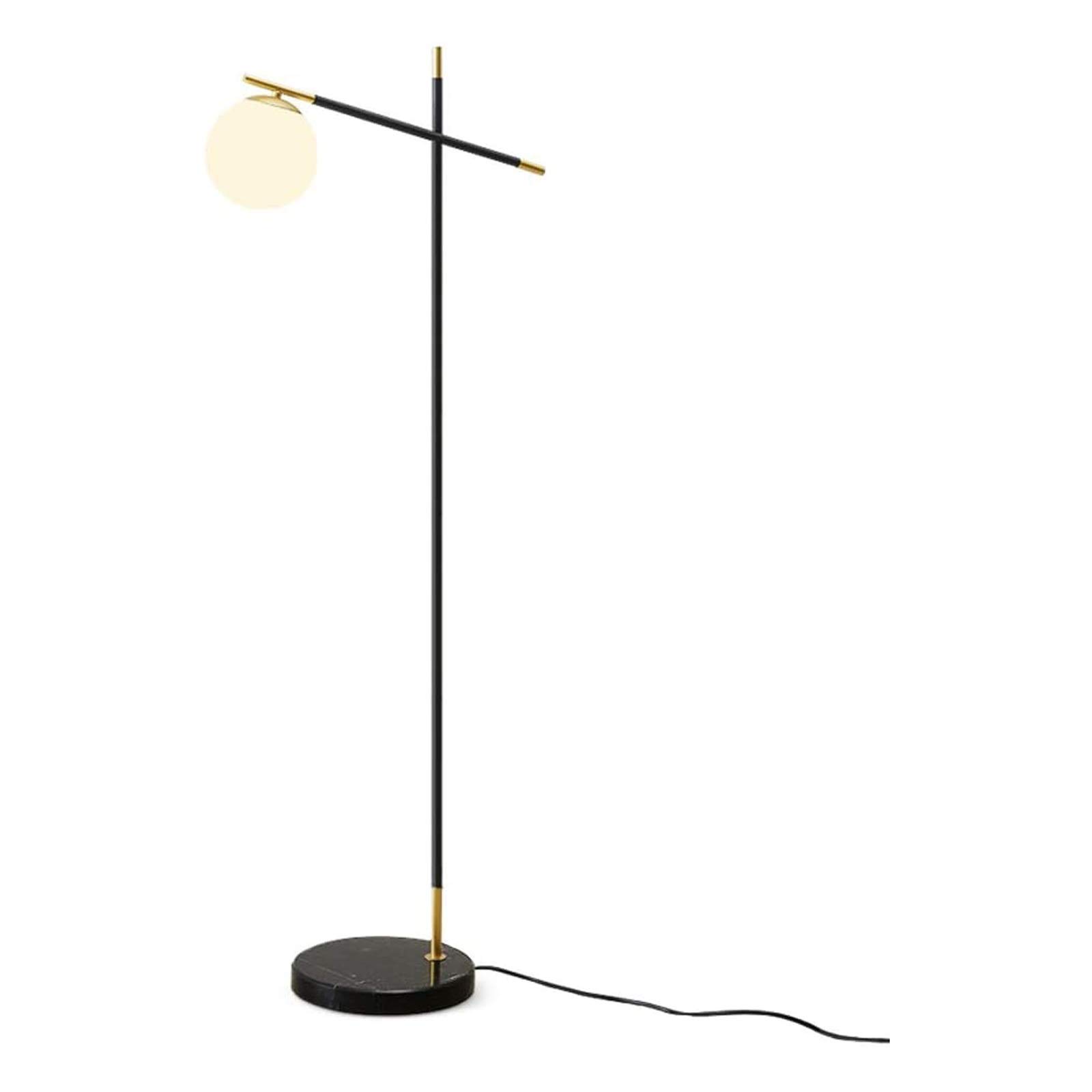 Piantana Lampada Da Terra Camera da letto e soggiorno Lampada da terra LED di lettura da terra a luce con Arc Hanging ombra dell'interno, Elevato lampada Pole for Office Bianco sferica acrilico paralu