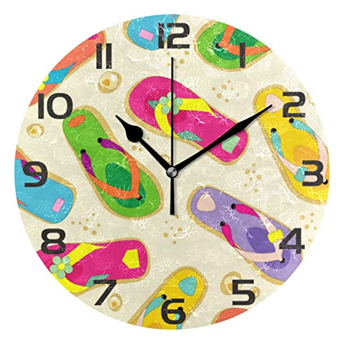 STAYTOP Reloj de Pared Redondo, Funciona con Pilas, silencioso, no Hace Ruido Decorativo, para el hogar, Oficina, Escuela, decoración, Reloj de Arte de Doble Uso