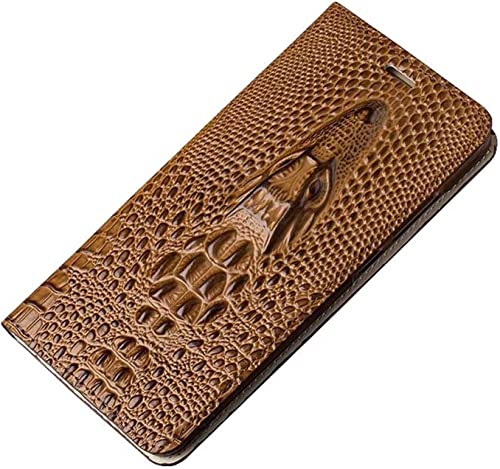 Étui en cuir iPhone 14 Pro GUMMMY coque crocodile marron pratique au quotidien