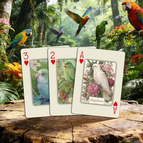 Parrot Theme Playing Cards, 54 ilustraciones artísticas miniatura 7