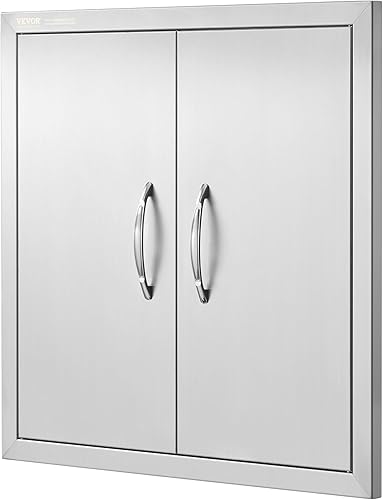 Miniatura 10 de Mophorn - Puerta doble de acero inoxidable cepillado para asador, puertas de cocina exterior para isla de barbacoa y estación de parrilla, 24