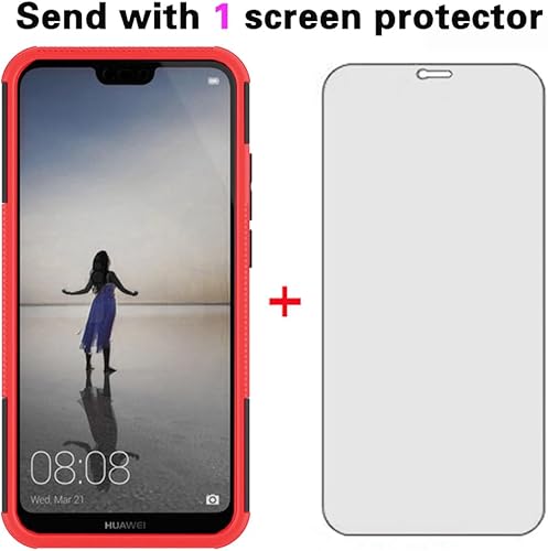 Miniatura 36 de Funda de teléfono para Huawei P20 Pro con protector de pantalla de vidrio templado y soporte soporte rígido híbrido protector accesorios para celda