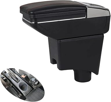 Car Armrest Box for Renault Sandero Center Console Organizer Storage Arm Rest with Cup Holder Automotive Interior Accessories Black