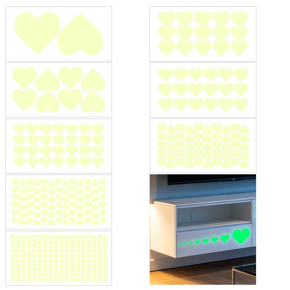 FEIHS 8 Sheets Glow in The Dark Wall Stickers,Suitable for home décor