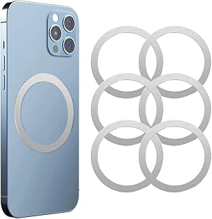Mag Safe Ring 360 6Pack,Mag Safe Sticker for Mag Safe Magnet,Universal Magnetic Conversion Kit for iPhone 14/13/12/11/X Series, Galaxy S23/S22/S21/20 and More, Mag Safe Accessories-Silver
