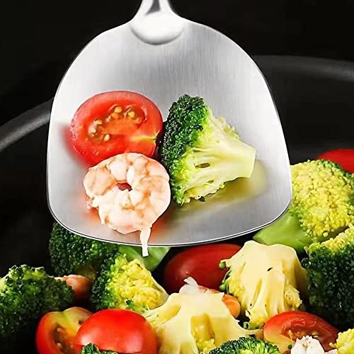 A · Houseware Turner Spatula Stainless Steel 304 18/8 Cooking Serving Tool Professional For Egg Fish Steak Heat Proof Hollow Handle Dishwasher Safe Easy To Clean 14.76 Inches #TOP2